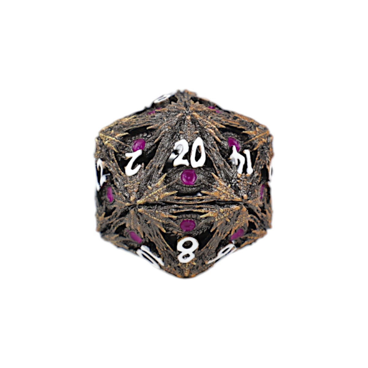 LPG Dice Dragon Eye Dice Set Tarnished Gold/Purple