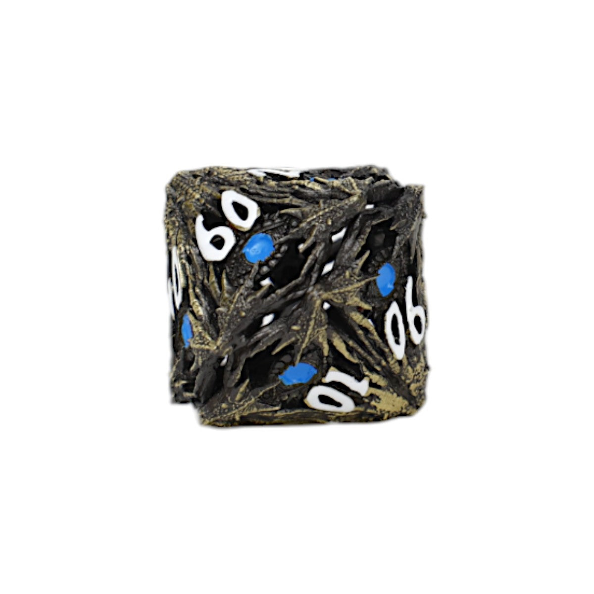 LPG Dice Dragon Eye Dice Set Tarnished Gold/Blue