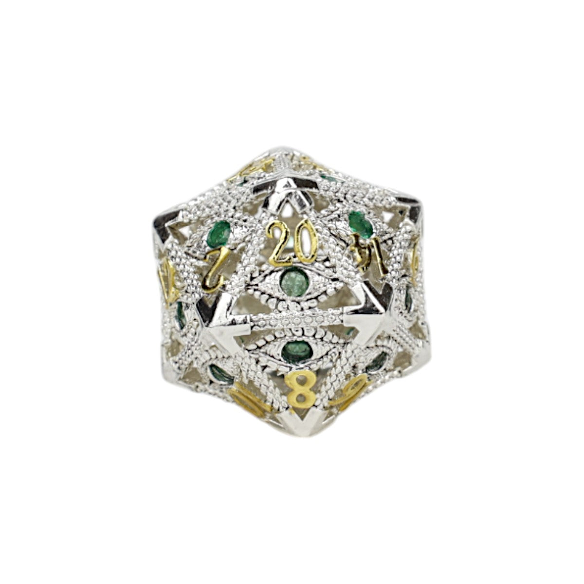 LPG Dice Scaled Eye Dice Set Steel/Green