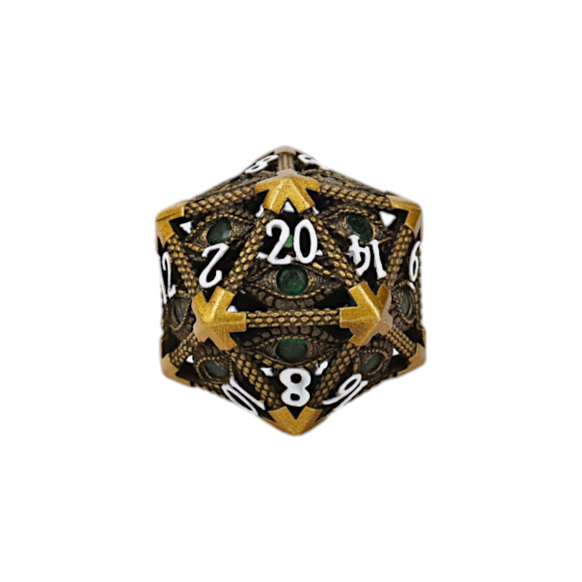LPG Dice Scaled Eye Dice Set Ancient Bronze/Green