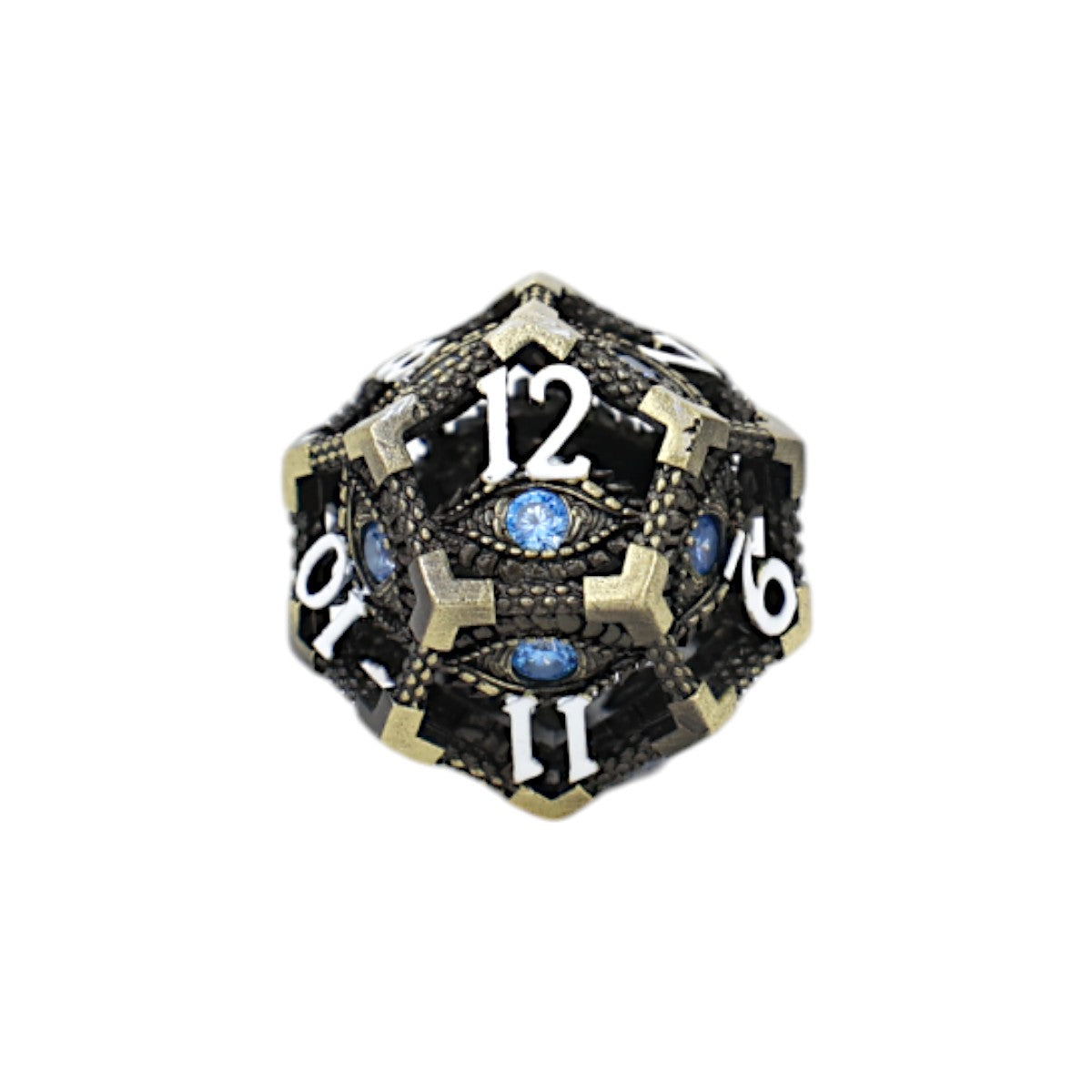 LPG Dice Scaled Eye Dice Set Tarnished Gold/Blue