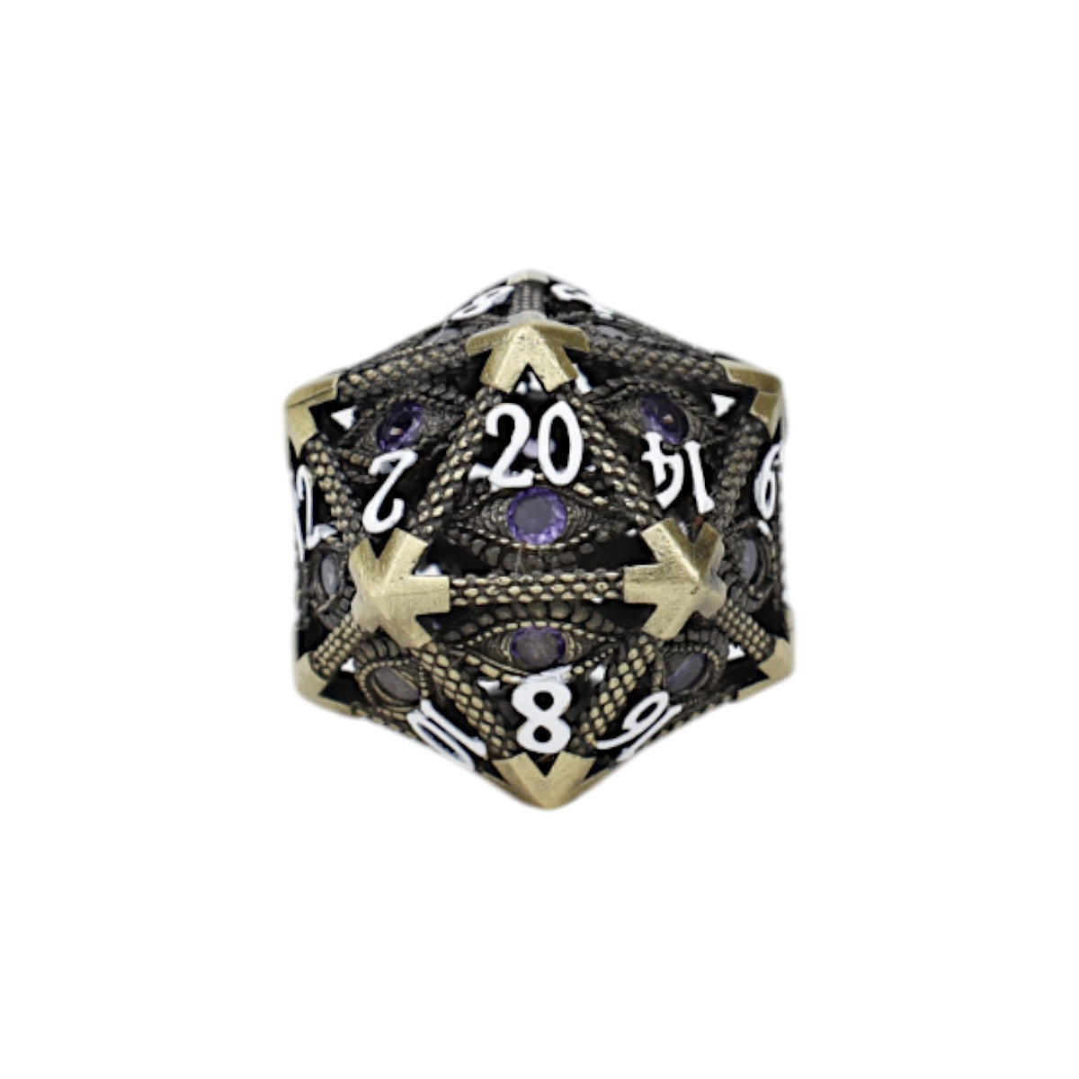 LPG Dice Scaled Eye Dice Set Tarnished Gold/Purple