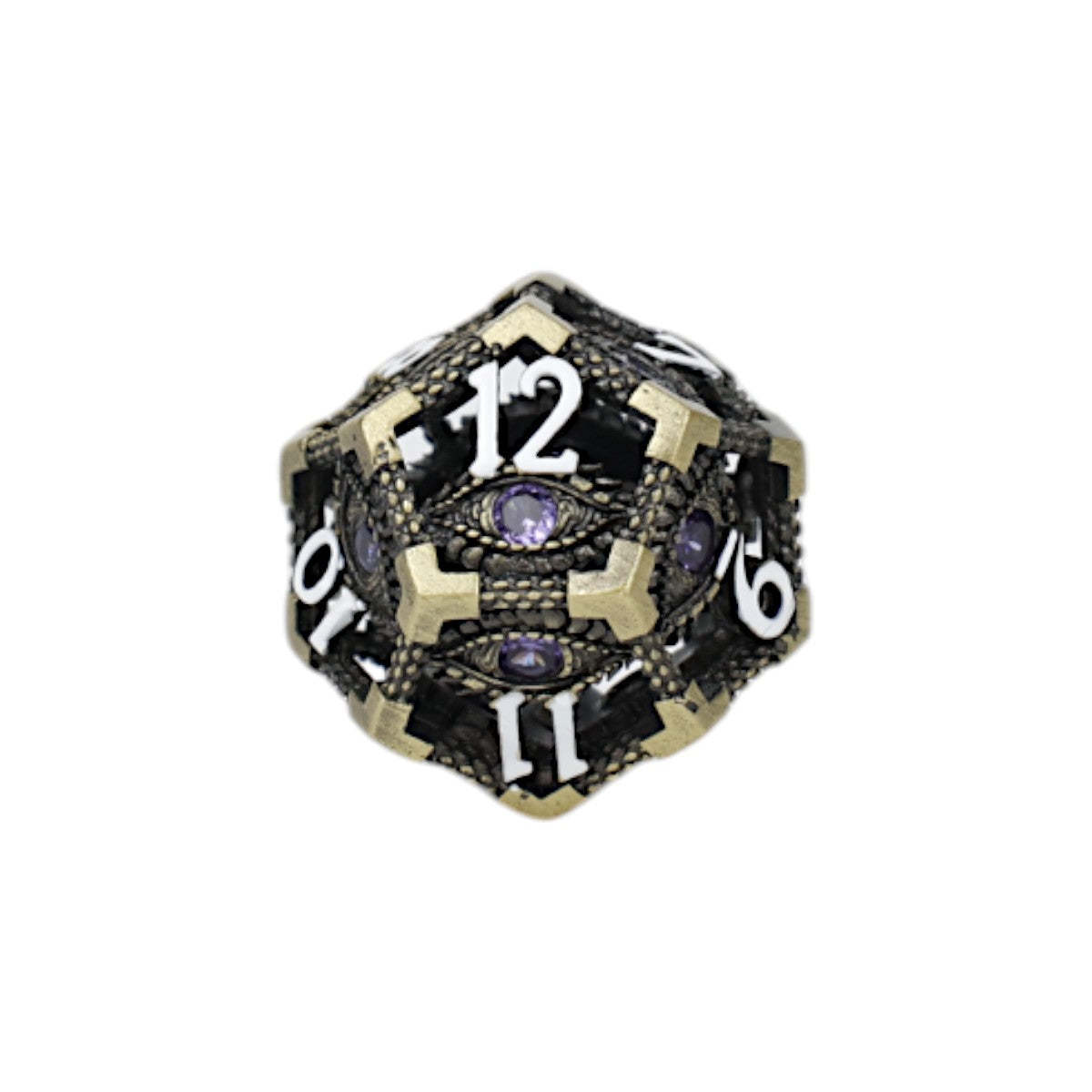 LPG Dice Scaled Eye Dice Set Tarnished Gold/Purple