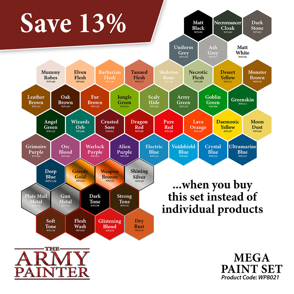 Army Painter - Paint Set - Warpaints Mega Paint Set