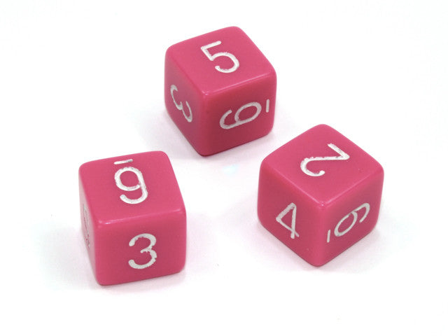 Chessex D6 Dice Opaque Polyhedral Pink/white d6