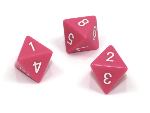 Chessex D8 Dice Opaque Polyhedral Pink/white d8