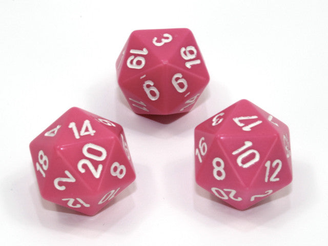 Chessex D20 Dice Opaque Polyhedral Pink/white d20