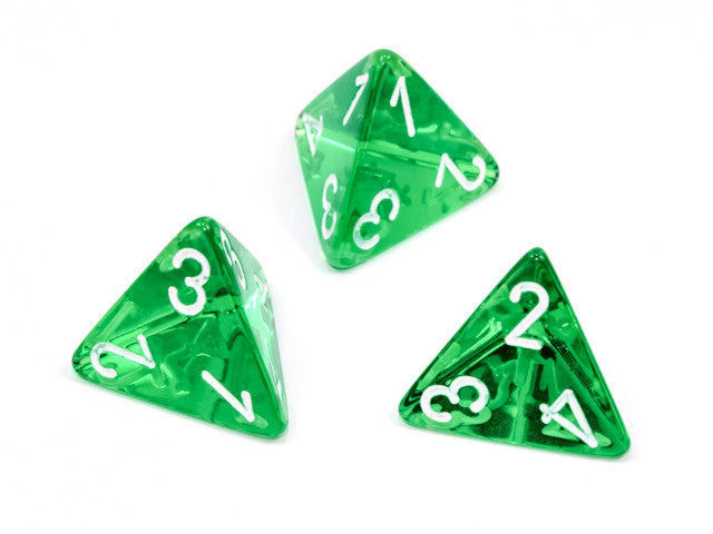 Chessex D4 Dice Translucent Polyhedral Green/white d4