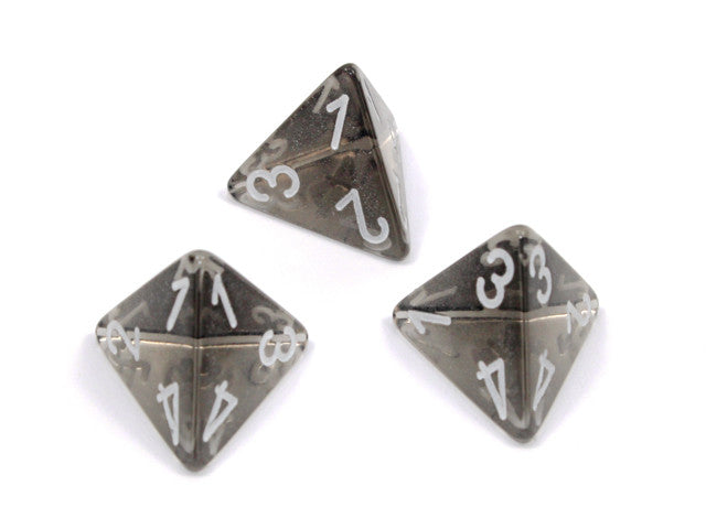 Chessex D4 Dice Translucent Polyhedral Smoke/white d4