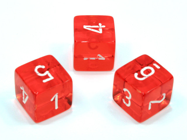 Chessex D6 Dice Translucent Polyhedral Orange/white d6