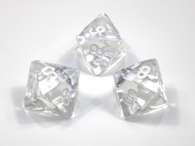 Chessex D8 Dice Translucent Polyhedral Clear/white d8