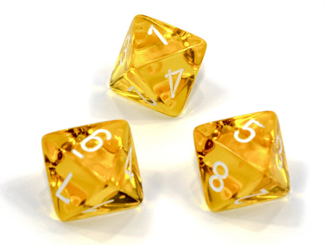 Chessex D8 Dice Translucent Polyhedral Yellow/white d8