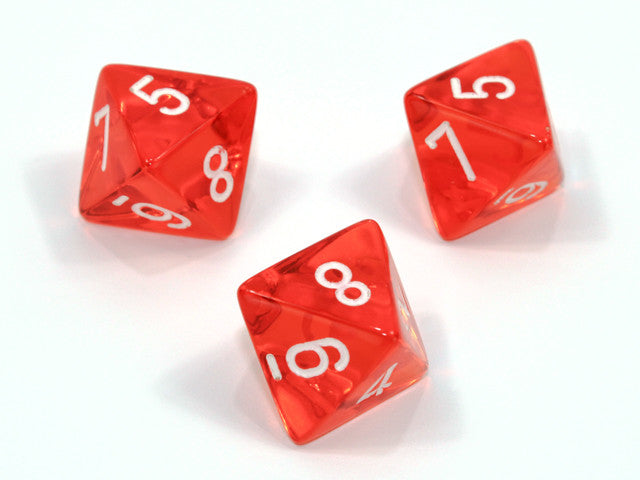 Chessex D8 Dice Translucent Polyhedral Orange/white d8