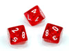 Chessex D10 Dice Translucent Polyhedral Red/white d10