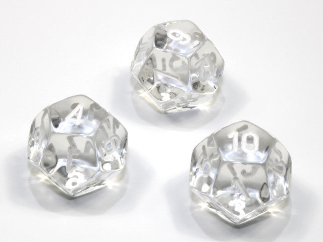 Chessex D12 Dice Translucent Polyhedral Clear/white d12