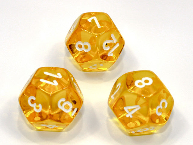 Chessex D12 Dice Translucent Polyhedral Yellow/white d12