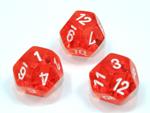 Chessex D12 Dice Translucent Polyhedral Orange/white d12