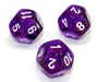 Chessex D12 Dice Translucent Polyhedral Purple/white d12