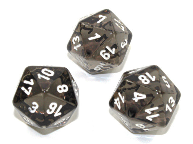 Chessex D20 Dice Translucent Polyhedral Smoke/white d20