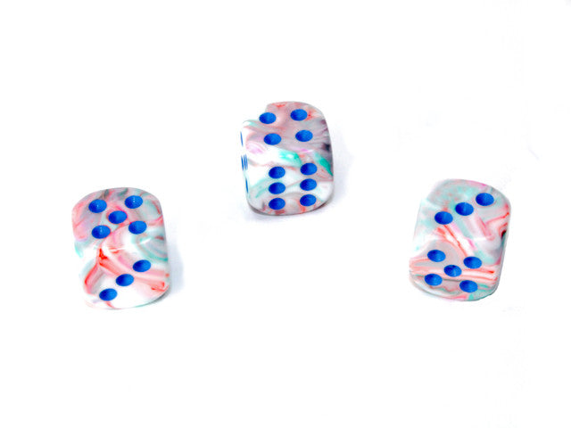 Chessex D6 Dice Festive 12mm w/pips Pop Art/blue d6