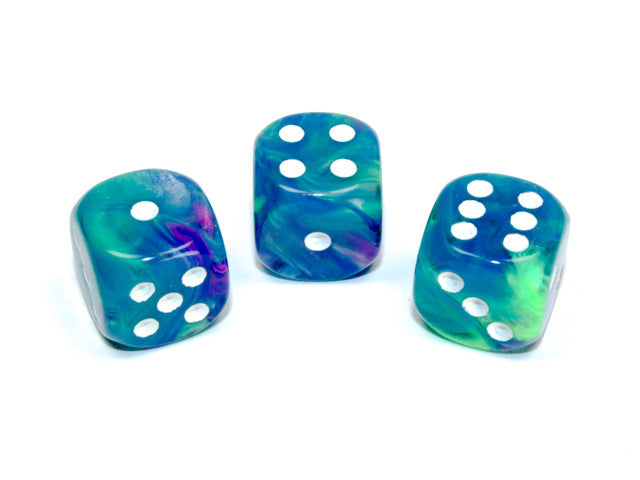 Chessex D6 Dice Festive 16mm w/pips Waterlily/white d6