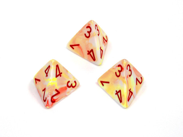 Chessex D4 Dice Festive Polyhedral Sunburst w/red d4