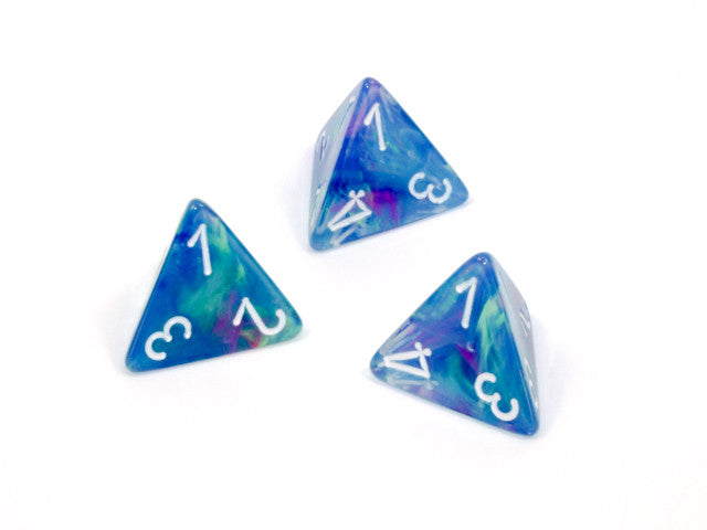 Chessex D4 Dice Festive Polyhedral Waterlily/white d4