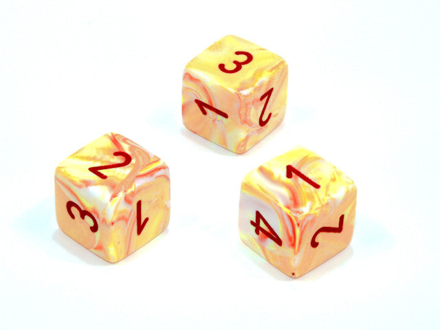 Chessex D6 Dice Festive Polyhedral Sunburst w/red d6 w#s