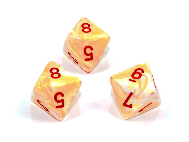 Chessex D8 Dice Festive Polyhedral Sunburst w/red d8