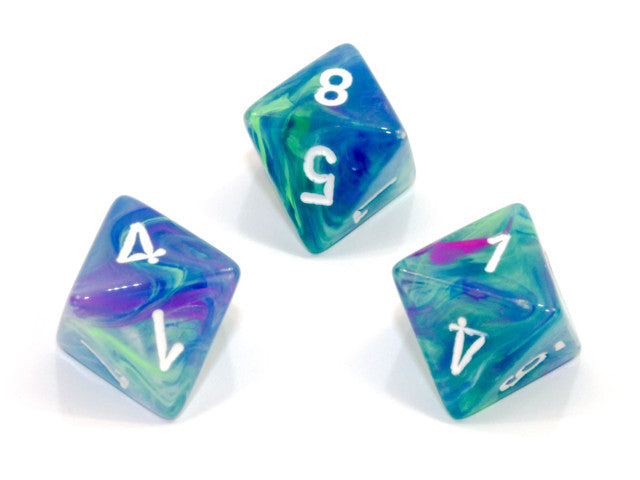 Chessex D8 Dice Festive Polyhedral Waterlily/white d8