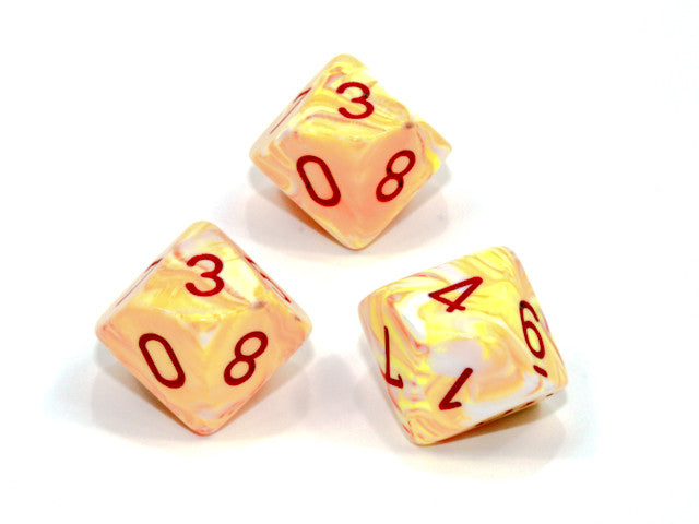 Chessex D10 Dice Festive Polyhedral Sunburst w/red d10