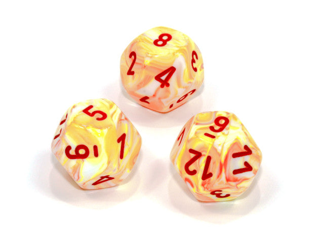 Chessex D12 Dice Festive Polyhedral Sunburst w/red d12
