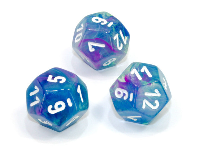 Chessex D12 Dice Festive Polyhedral Waterlily/white d12