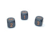 Chessex D3 Dice Opaque 16mm d3 (d6 w/ 1-2-3 twice) Dark Gray/copper