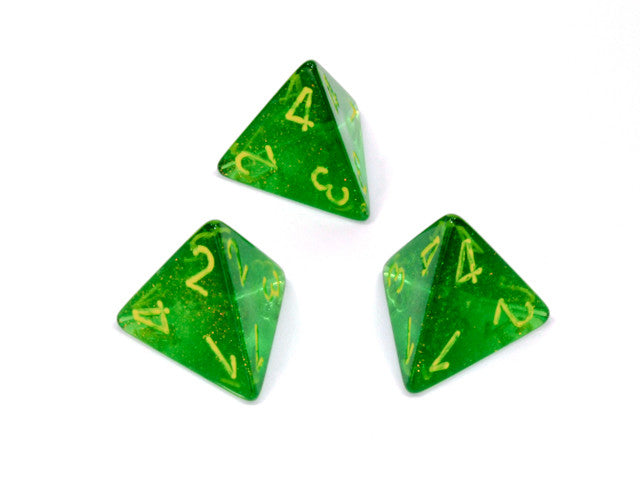Chessex D4 Dice Borealis Polyhedral Maple Green/yellow d4