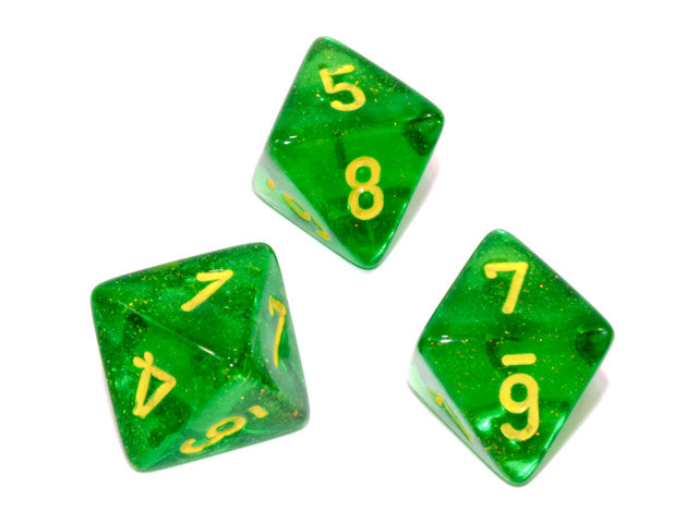 Chessex D8 Dice Borealis Polyhedral Maple Green/yellow d8