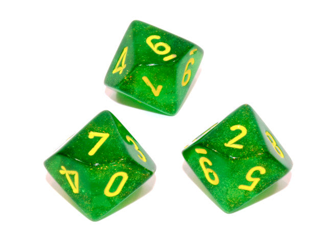 Chessex D10 Dice Borealis Polyhedral Maple Green/yellow d10