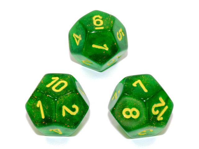 Chessex D12 Dice Borealis Polyhedral Maple Green/yellow d12