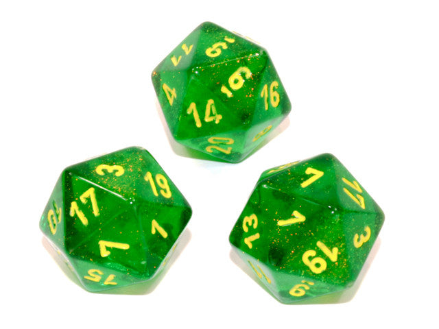 Chessex D20 Dice Borealis Polyhedral Maple Green/yellow d20