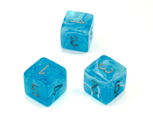 Chessex D6 Dice Luminary Polyhedral Sky/silver d6