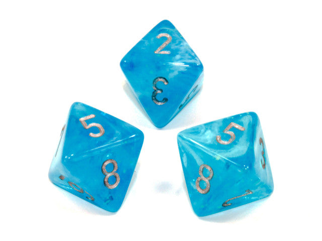 Chessex D8 Dice Luminary Polyhedral Sky/silver d8