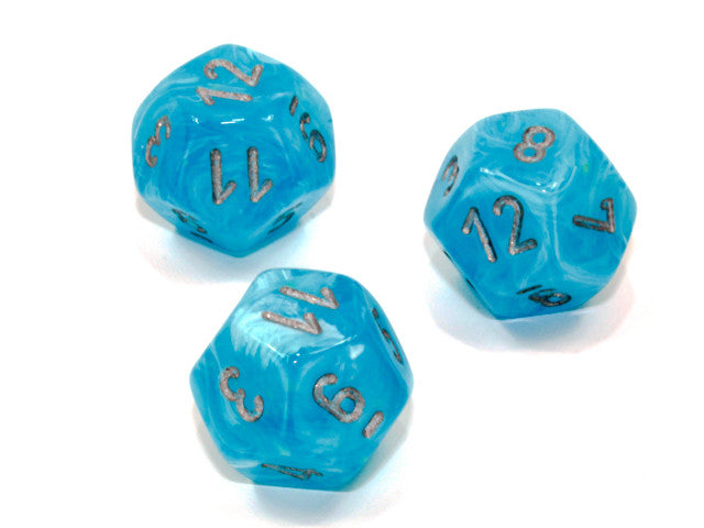 Chessex D12 Dice Luminary Polyhedral Sky/silver d12