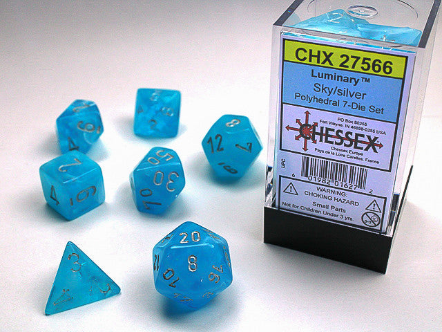 Chessex D7-Die Set Luminary Polyhedral Sky/silver 7-Die Set