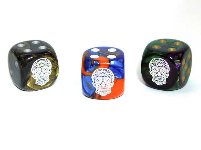 Chessex D6 Dice Sugar Skull d6 (Custom engraved)