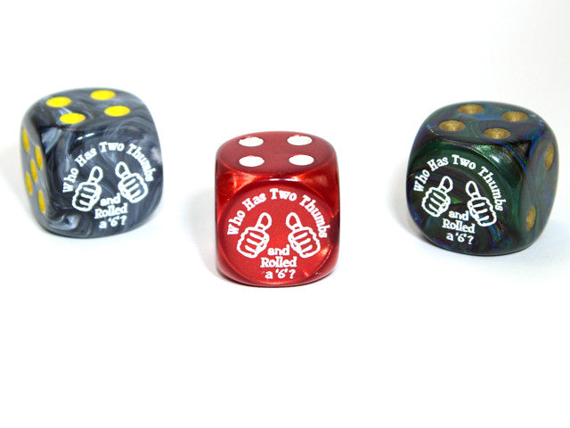 Chessex D6 Dice Two Thumbs d6 (Custom engraved)