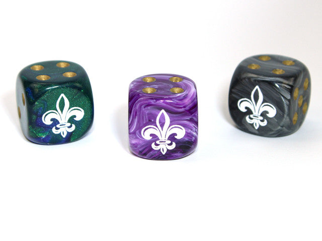 Chessex D6 Dice Fleur d6 (Custom engraved) (Dice colors are filled at random)
