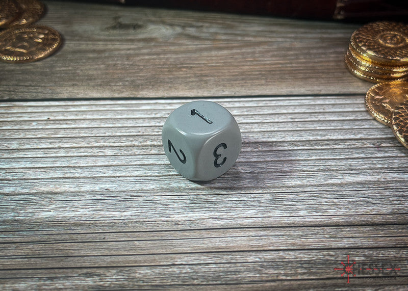 Chessex D3 Dice Opaque 16mm d3 (d6 w/ 1-2-3 twice) Grey/black