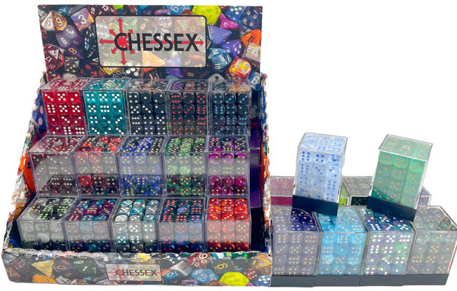 Chessex BULK D6 Dice Best of Chessex 12mm d6 w/pips Dice Block Sampler
