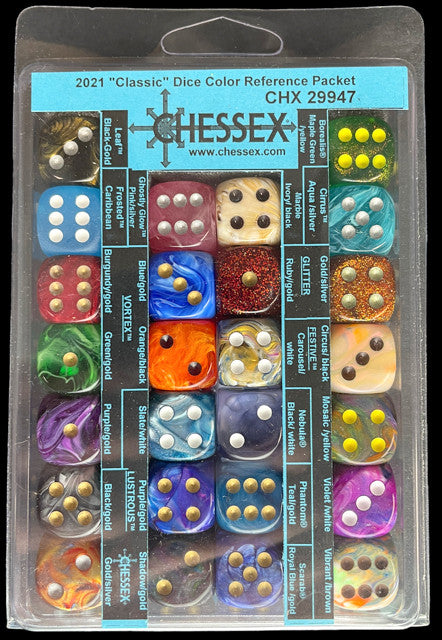 Chessex 2021 "Classic" Dice Color Reference Packet