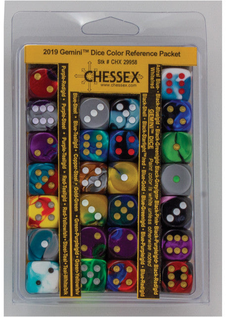 Chessex 2019 Gemini Dice Color Reference Packet